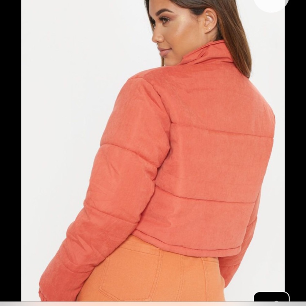 Orange crop puffer jacket